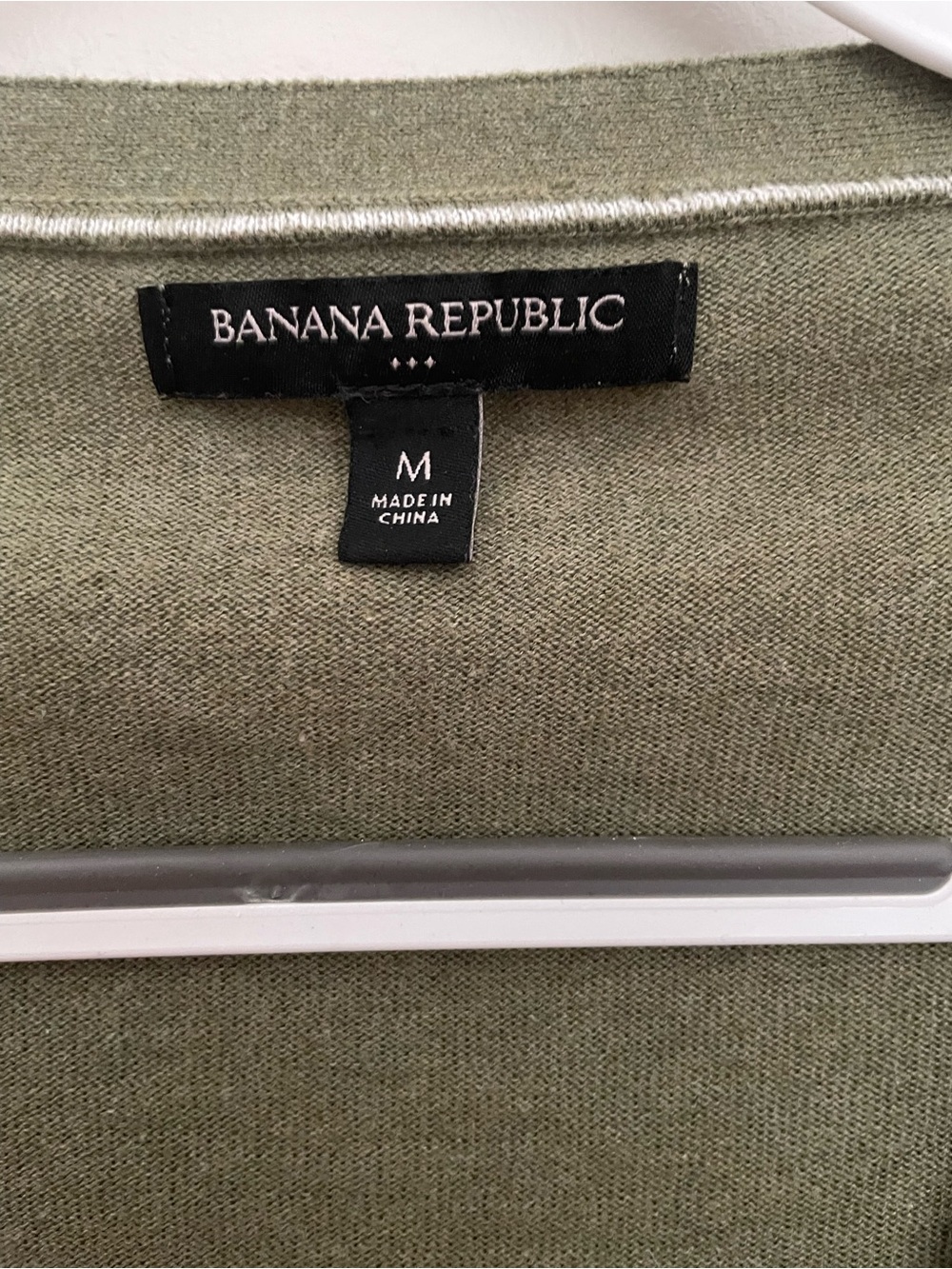 Banana Republic Olive Green Cardigan Medium Lightweight V Neck Button Sweater - Picture 2 of 3